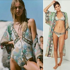 New spell designs cloud dancer kimono maxi sage OS